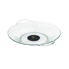 Round Glass-Style Fruit Basket with Handles – Elegant Serving Bowl for Fruits & Snacks