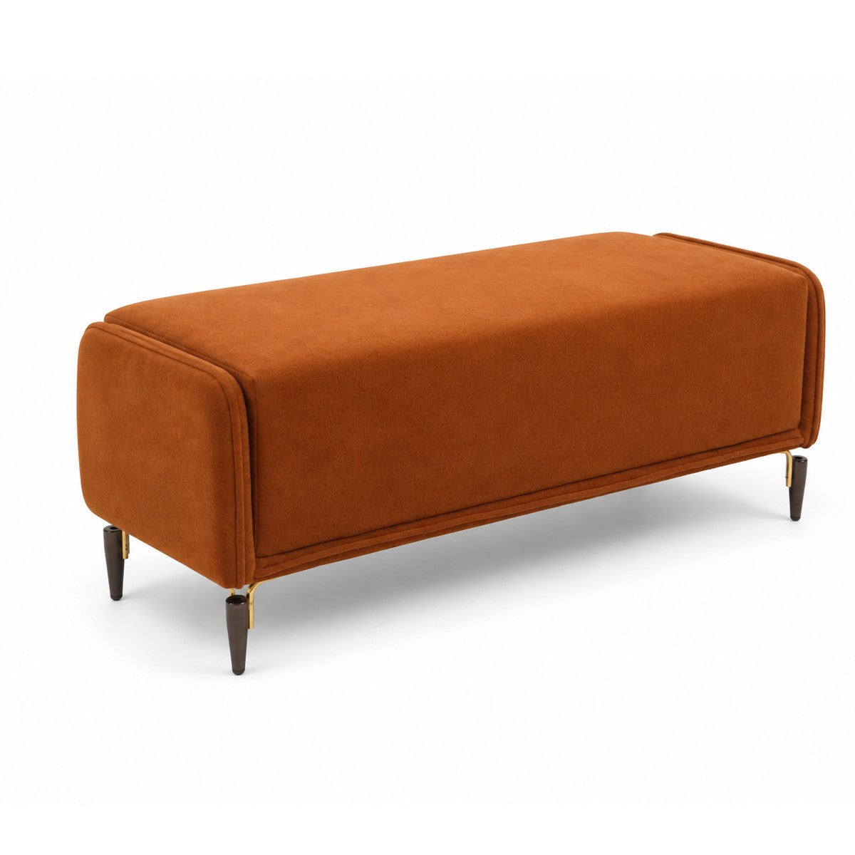 Clara Bed Setti | Luxury Upholstered Bedroom Bench with Metal Accent Legs - Habitt