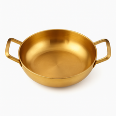 Korean Gold Soup Pot with Handles – Traditional Lightweight Cooking Pot (Variants: 18cm, 20cm, 22cm, 24cm, 26cm, 28cm)