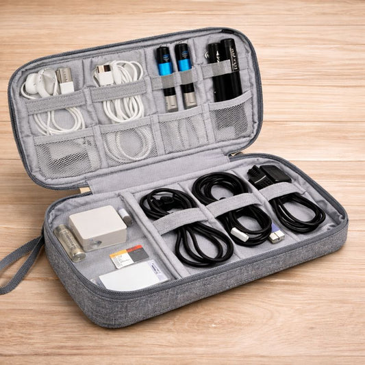 Cable Organizer Pouch – Zipper Travel Case for Cables &amp; Electronic Accessories