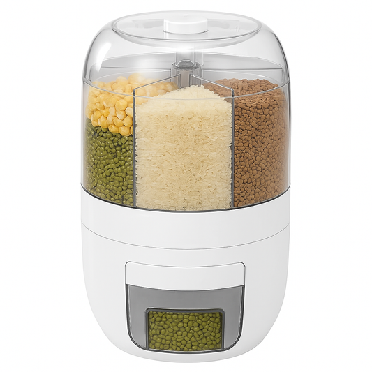 9KG Rice & Grain Dispenser – Multi-Section Airtight Storage Container