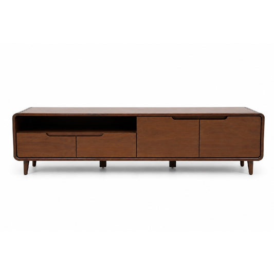 Clara TV Unit | Modern Wooden Entertainment Console with Storage Cabinets - Habitt
