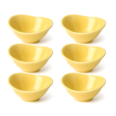6PCS Solecasa Yellow Ceramic Bowl Set – Modern Snack & Side Bowls for Everyday Use