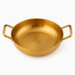 Korean Gold Soup Pot with Handles – Traditional Lightweight Cooking Pot (Variants: 18cm, 20cm, 22cm, 24cm, 26cm, 28cm)