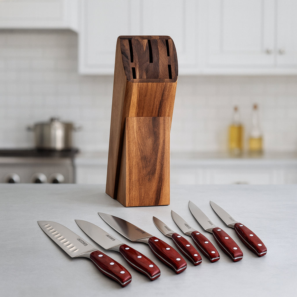 6-Piece Knife Set with Wooden Block - Habitt