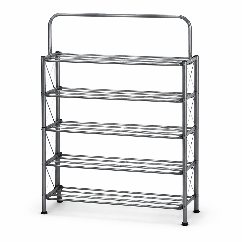 Foldable Shoe Rack with Wall Hanging – 4 Tier / 5 Tier Space Saving Shoe Organizer - Habitt