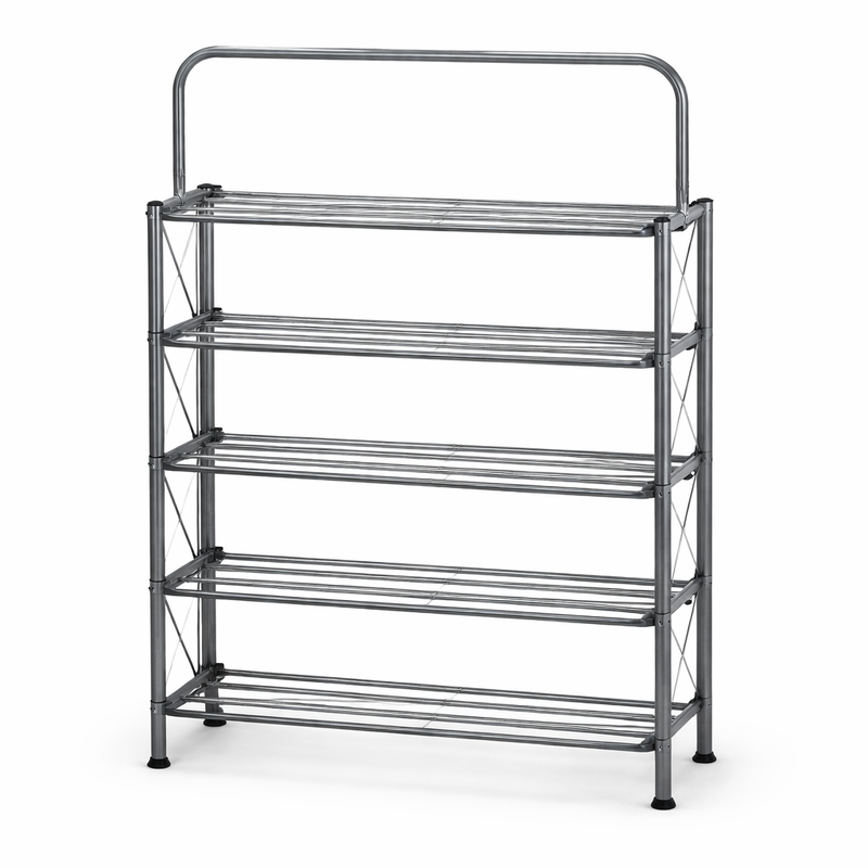 Foldable Shoe Rack with Wall Hanging – 4 Tier / 5 Tier Space Saving Shoe Organizer - Habitt