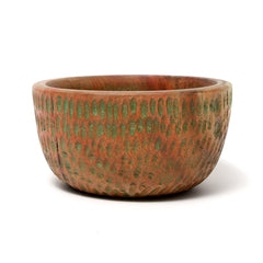 Handcrafted Rustic Wooden Bowl – Tribal Textured Decorative Serving Bowl in Warm Earth Tones - Habitt