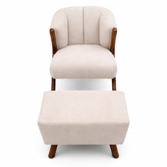Clara Chair & Puff Set | Luxury Upholstered Accent Chair with Ottoman - Habitt