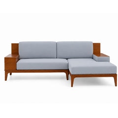 Nerra 6 Seater Wooden Corner Sofa | Modern L-Shape Lounge Sofa with Storage Drawers - Habitt