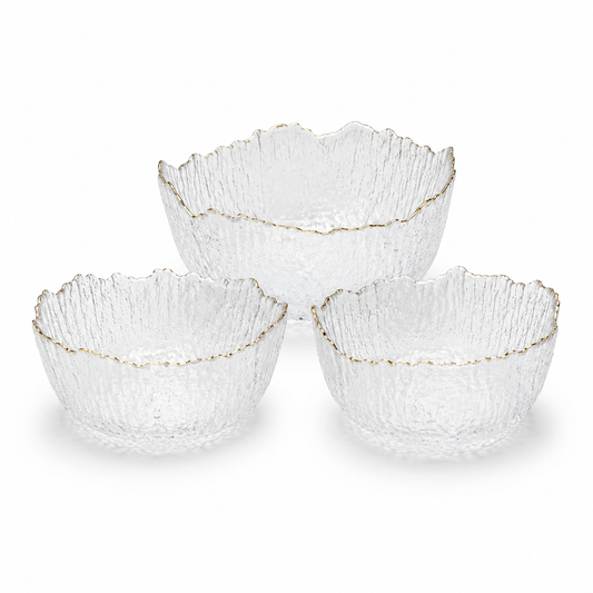 7 Pcs Fruit Bowl Set – Decorative Serving Bowls in Amber, Purple, Clear White, Pink, Blue & Black