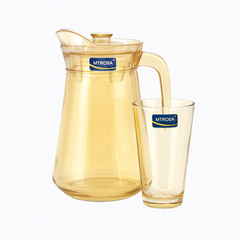 Golden-Tinted 7-Piece Water Set – 1.58 L Jug with 275 ml Glasses (Premium Coloured Glassware)