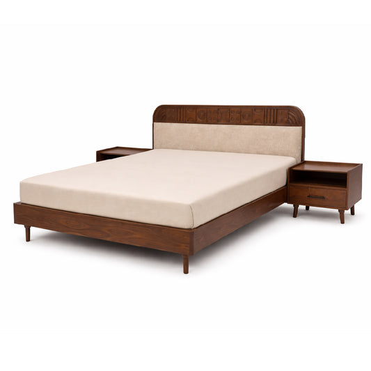 Nysa Solid Wood King Size Bed – Modern Platform Bed Frame for Spacious & Elegant Bedrooms - Habitt