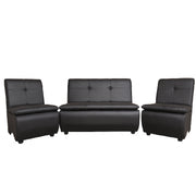 Lazo Executive Sofa Set – Premium Leatherette Office Sofa in Black (Single Seater, 2-Seater, or 4-Seater Bundle) - Habitt