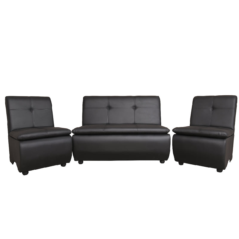 Lazo Executive Sofa Set – Premium Leatherette Office Sofa in Black (Single Seater, 2-Seater, or 4-Seater Bundle) - Habitt