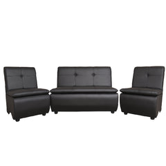 Lazo Executive Sofa Set – Premium Leatherette Office Sofa in Black (Single Seater, 2-Seater, or 4-Seater Bundle)
