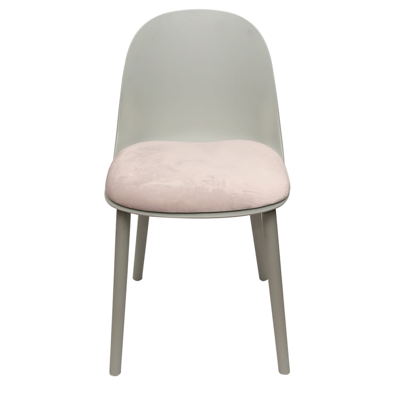 Sora Dining Chair – Modern Molded Seat with Cushion (Pink, Grey, White, Black, Yellow) - Habitt