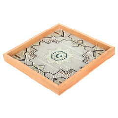Marzipan Wooden Serving Tray – 13x13 Inch Decorative Square Tray