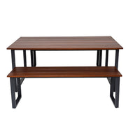 Outdoor 6 Person Dining Table With 2 Benches