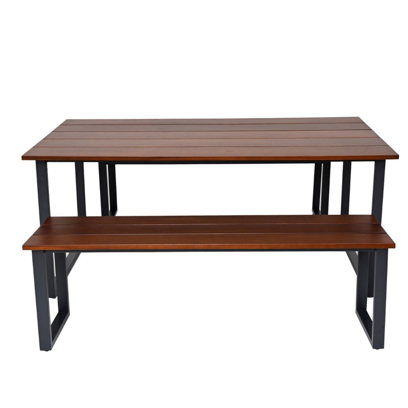 Outdoor 6 Person Dining Table With 2 Benches