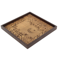 Monks Robe Wooden Serving Tray – 15x15 Inch Square Decorative Tray
