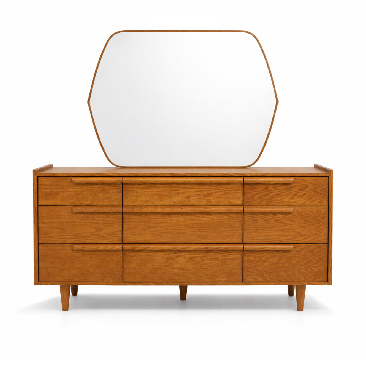 Nora Wooden Dresser | Modern Bedroom Storage Dresser with Mirror - Habitt
