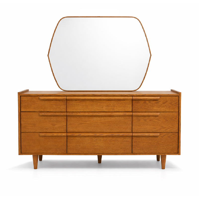 Nora Wooden Dresser | Modern Bedroom Storage Dresser with Mirror - Habitt