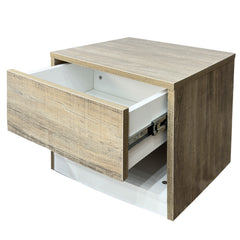 Mike Side Table – Minimalist Wooden Finish with Storage Shelf