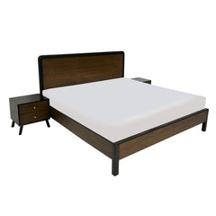 Norre King Size Bed with 2 Side Table