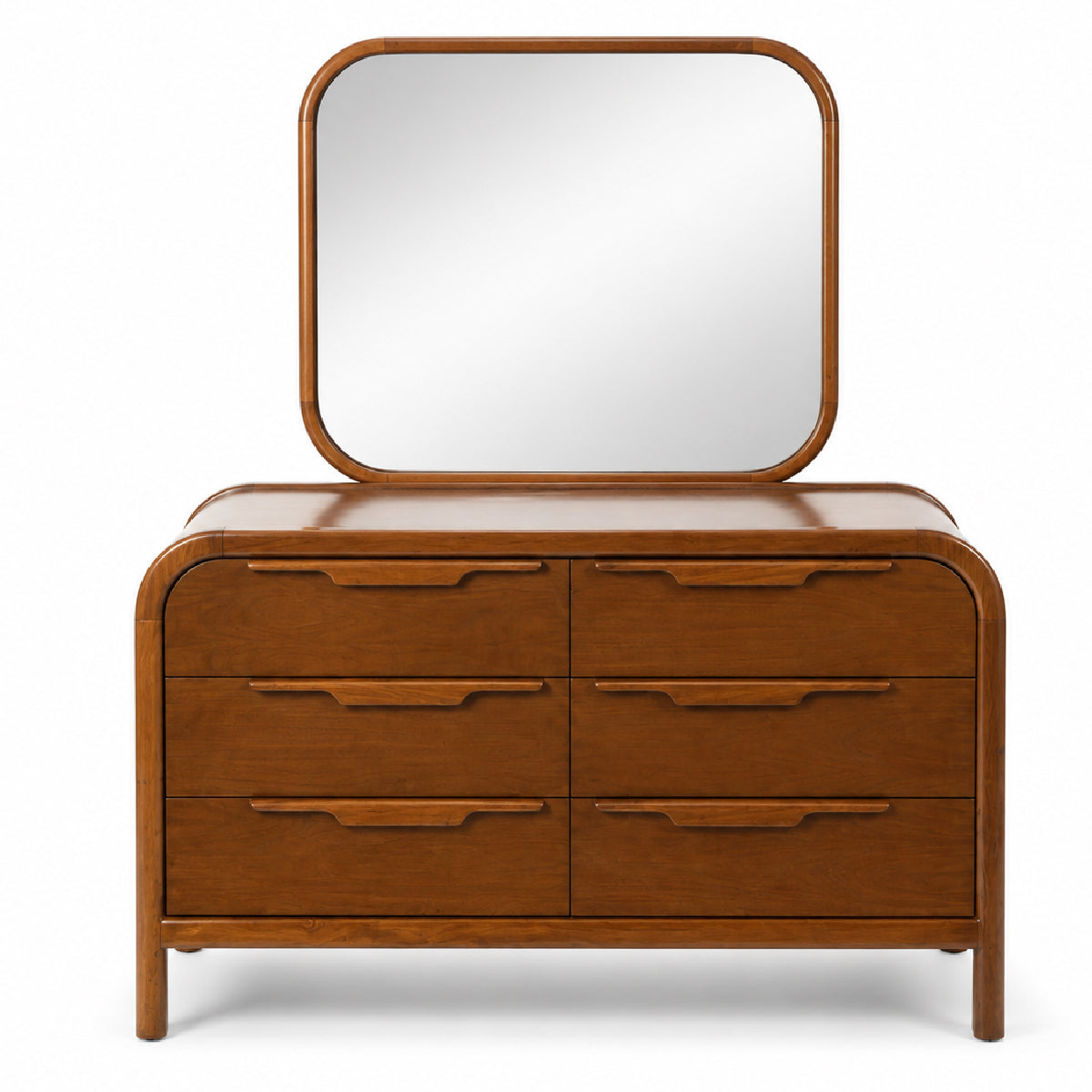Clara Dresser with Mirror | Modern Wooden Vanity & Storage Chest - Habitt