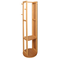 Kyoto Rotating Wall Mirror with Wooden Storage Shelves – Multi-Functional Organizer