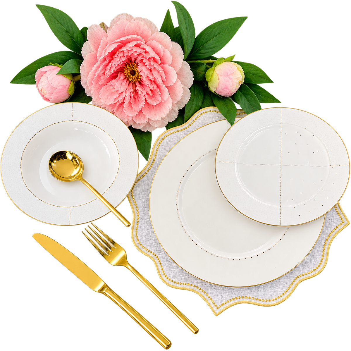 18 PCS Modern Plate Set – Elegant Dinnerware Collection for Home Dining