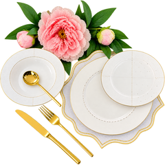 18 PCS Modern Plate Set – Elegant Dinnerware Collection for Home Dining