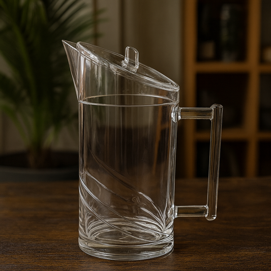 1.1L Slanted Clear Glass Jug – Modern Diagonal-Design Beverage server
