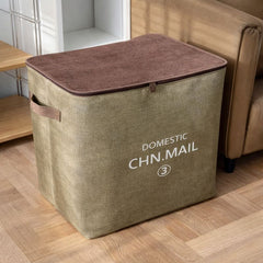 Laundry Storage Bag – Large Fabric Clothes Organizer with Lid & Handles