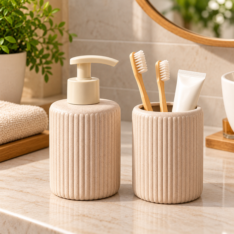 Alesta Set – 2 Pcs, Brown & White