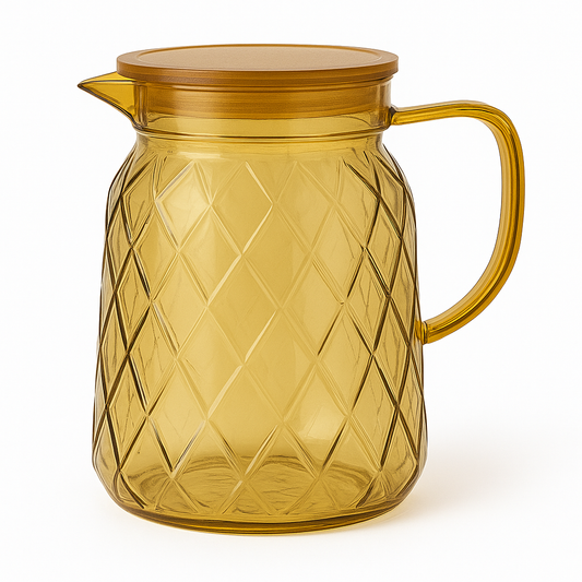 Diamond Cut Water Jug – Amber Color