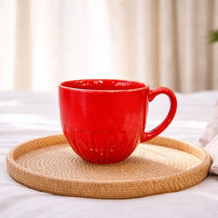 Classic Red Ceramic Coffee Mug – Gloss Finish Everyday Tea & Coffee Cup - Habitt