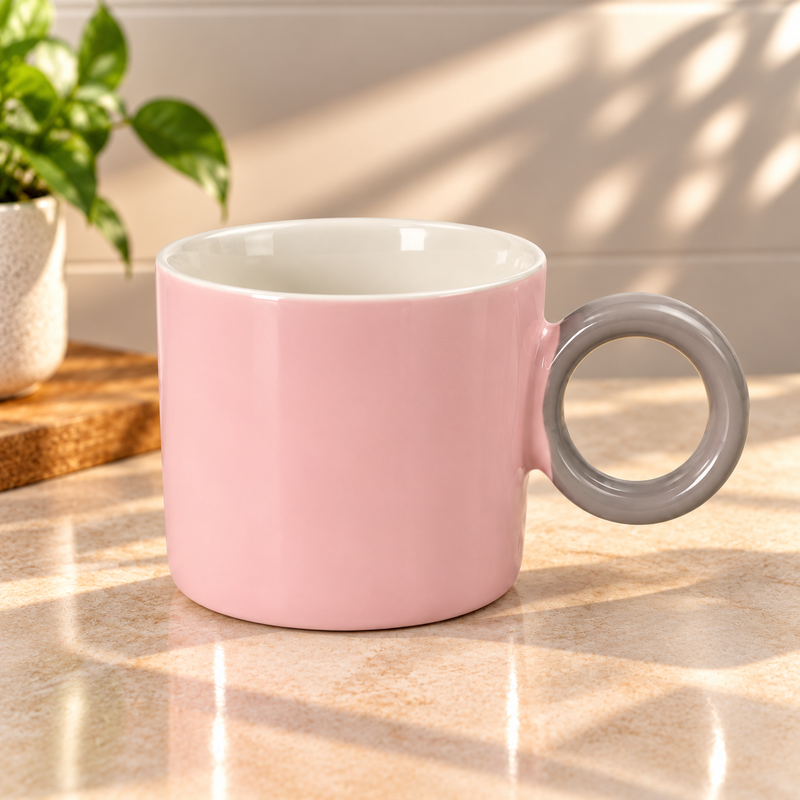Pastel Ceramic Mug with Round Handle