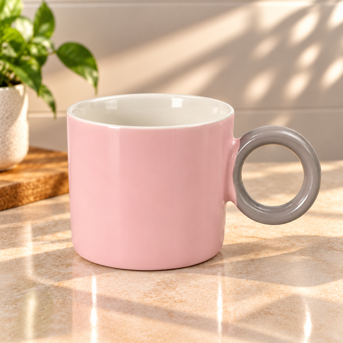 Pastel Ceramic Mug with Round Handle