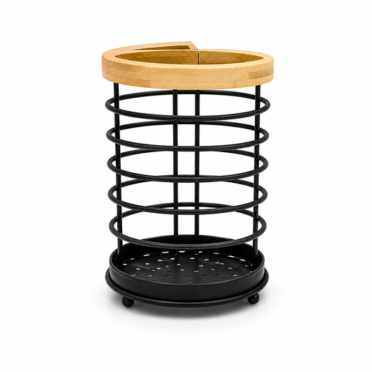 Iron Chopstick Holder – Black & White Kitchen Utensil Storage Stand