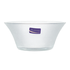 Deli Glassware Textured Clear Glass Bowl Set – 3 Pieces, 223 mm Diameter