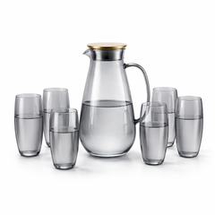 7-Piece Glass Water Set with Jug, Lid & glasses  – Elegant Everyday Serving Set