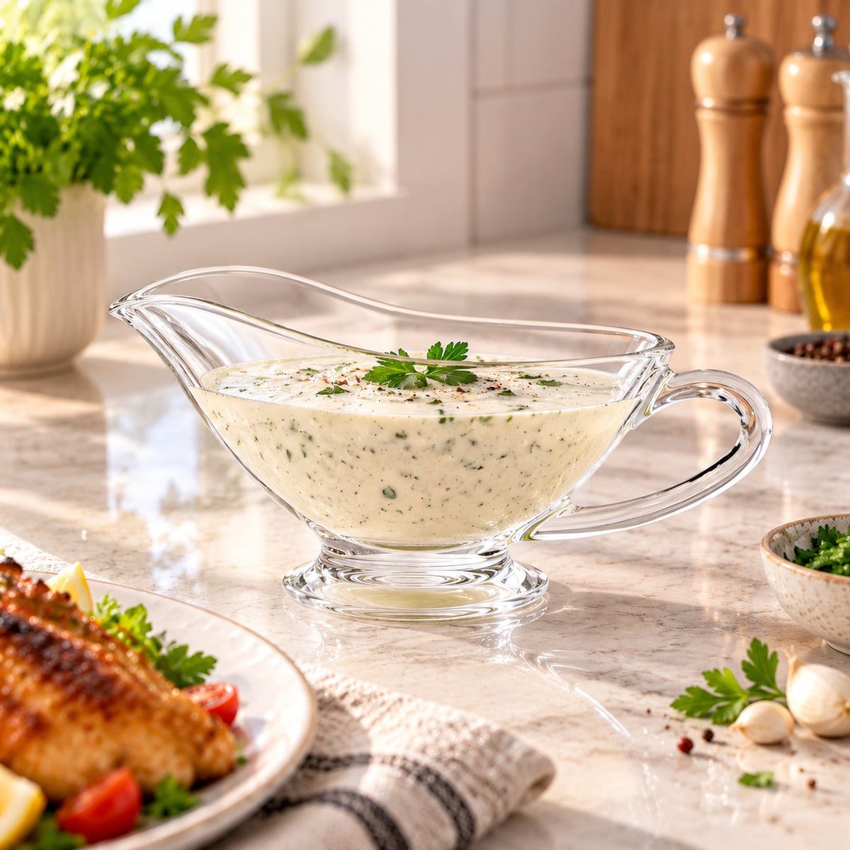 Glass Sauce Bowl 2 Pc Set | Elegant Glass Serving Bowls