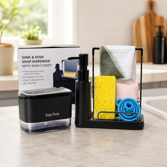 Soap Pump with Sponge Holder & Sink Organizer