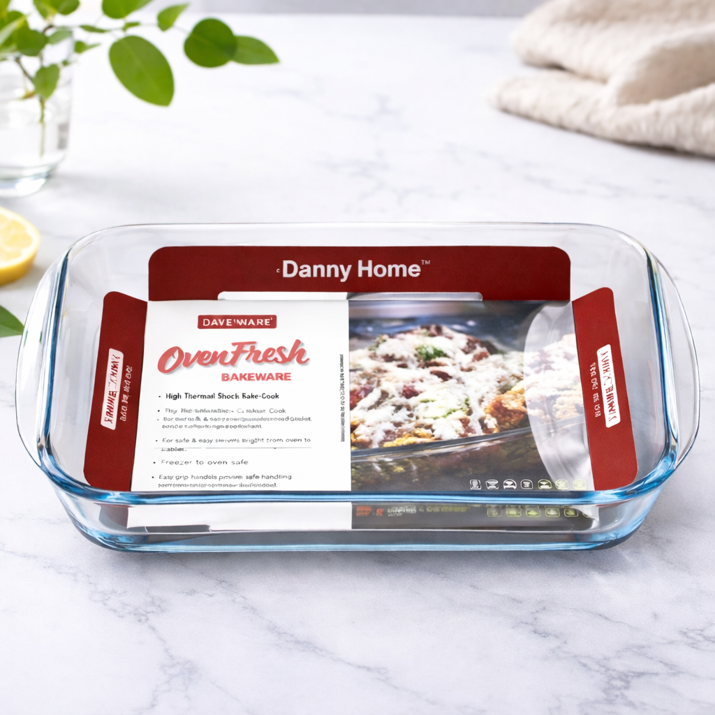 1.6L Glass Baking Pan – Rectangular Oven Dish for Baking & Roasting - Habitt