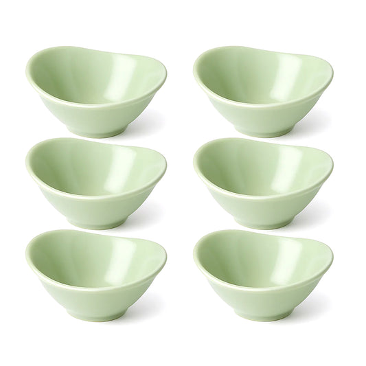 6PCS Solecasa Green Ceramic Bowl Set – Small Snack & Dessert Bowls for Everyday Use