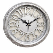 Heritage Retro Wall Clock 15 Inch – Vintage Beaded Frame with Classic Raised Numerals (Plastic) - Habitt