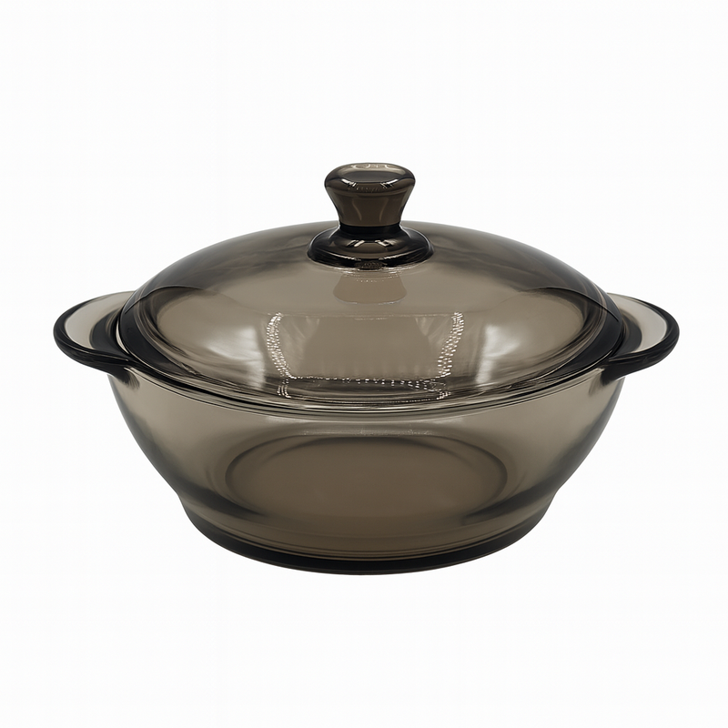 Smoke Glass Casserole with Lid – Heat-Resistant Cooking & Serving Dish (750 ml / 1 L / 1.5 L) - Habitt