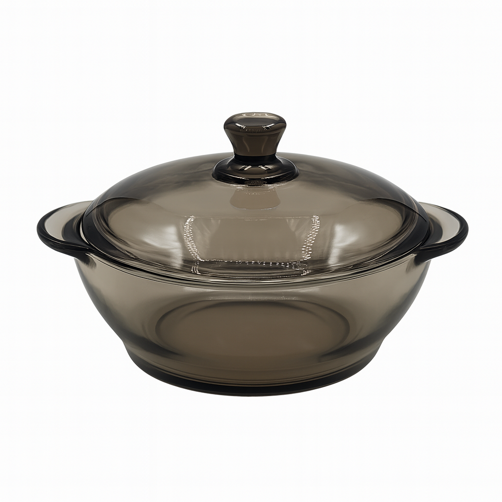 Smoke Glass Casserole with Lid – Heat-Resistant Cooking & Serving Dish (750 ml / 1 L / 1.5 L)